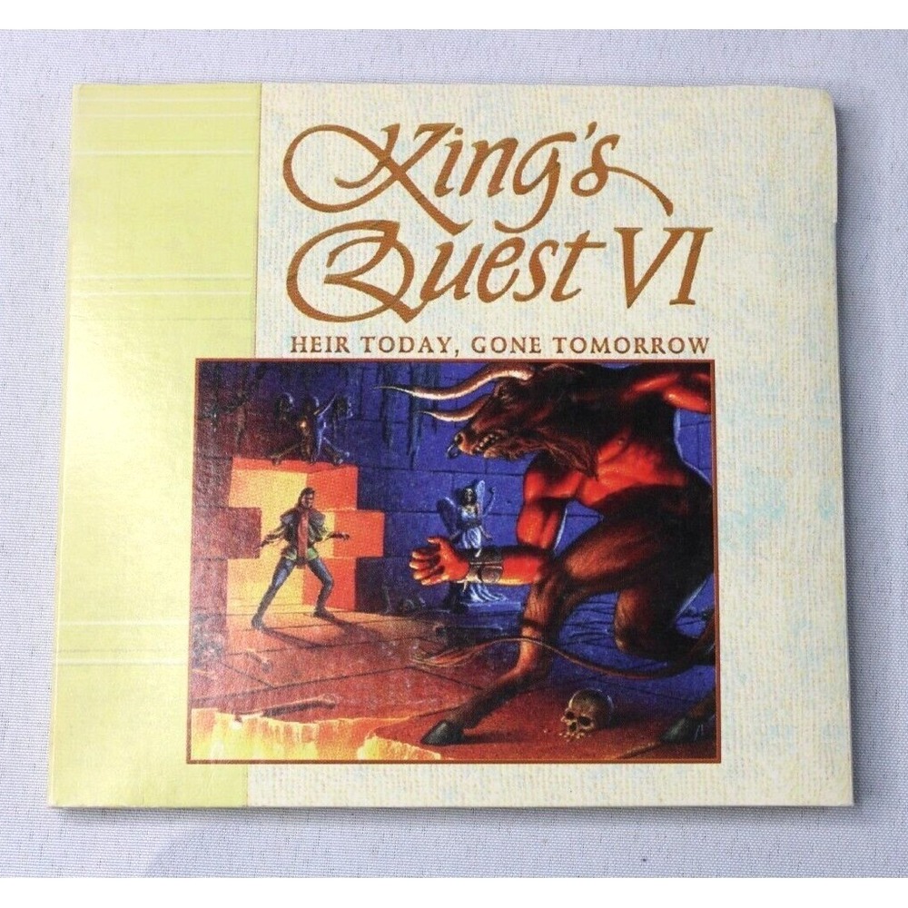 King's Quest VI Heir Today Gone Tomorrow PC Sierra 1992 RARE CD-Rom & Manuals